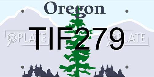 TIF279 Oregon License Plate
