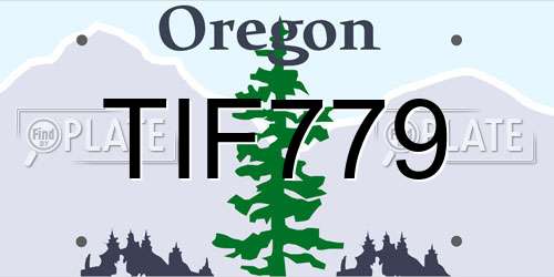TIF779 Oregon License Plate
