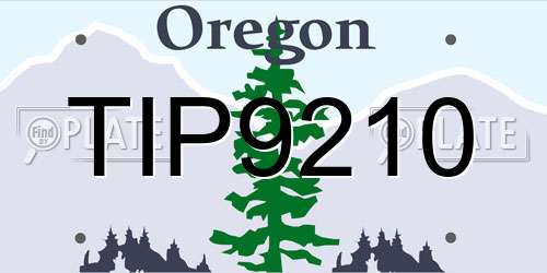 TIP9210 Oregon License Plate