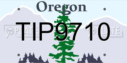 TIP9710 Oregon License Plate