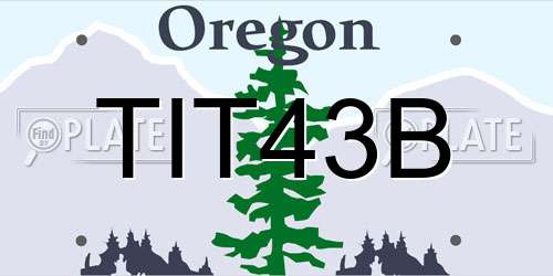 TIT43B Oregon License Plate