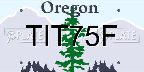 TIT75F Oregon License Plate
