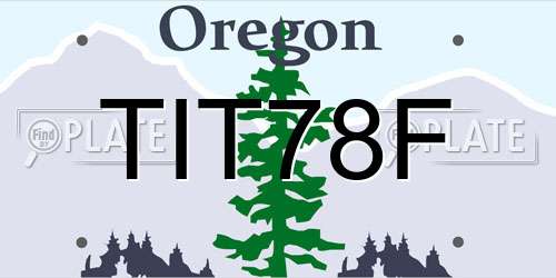 TIT78F Oregon License Plate