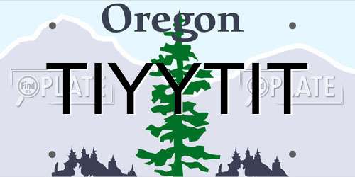 TIYYTIT Oregon License Plate