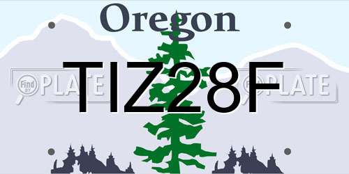 TIZ28F Oregon License Plate