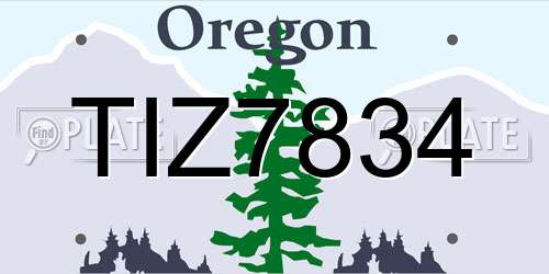 TIZ7834 Oregon License Plate