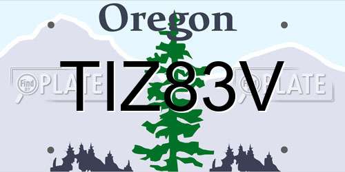 TIZ83V Oregon License Plate