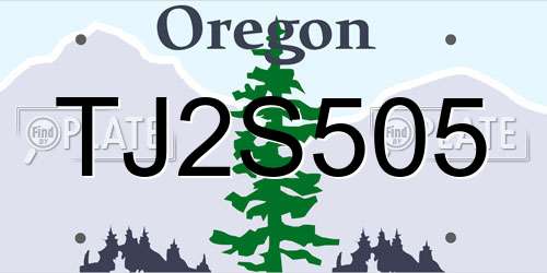 TJ2S505 Oregon License Plate