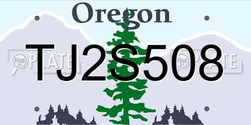 TJ2S508 Oregon License Plate
