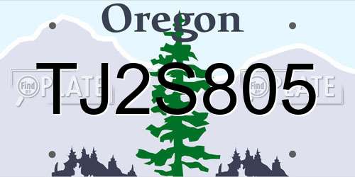 TJ2S805 Oregon License Plate