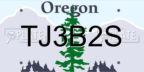 TJ3B2S Oregon License Plate