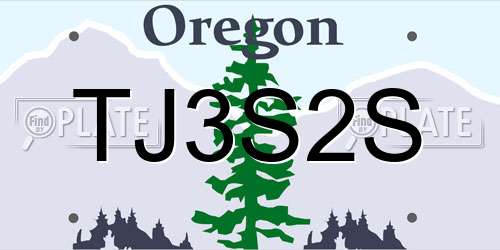 TJ3S2S Oregon License Plate