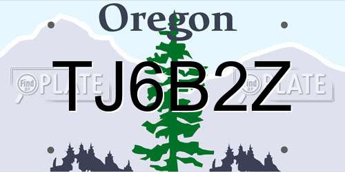 TJ6B2Z Oregon License Plate