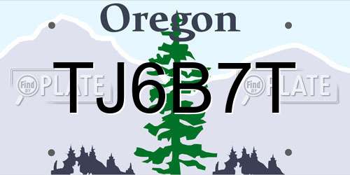 TJ6B7T Oregon License Plate