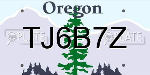 TJ6B7Z Oregon License Plate