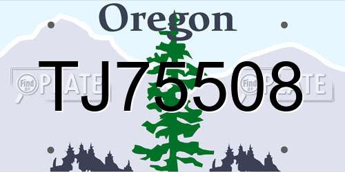 TJ75508 Oregon License Plate