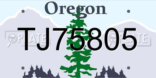 TJ75805 Oregon License Plate
