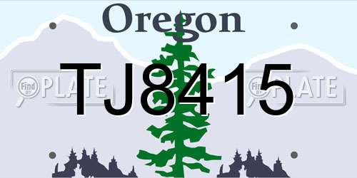 TJ8415 Oregon License Plate