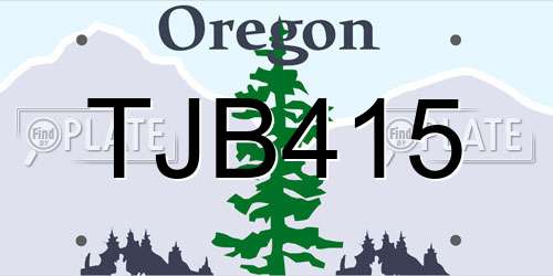 TJB415 Oregon License Plate