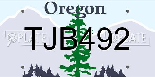 TJB492 Oregon License Plate