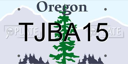 TJBA15 Oregon License Plate