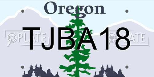 TJBA18 Oregon License Plate