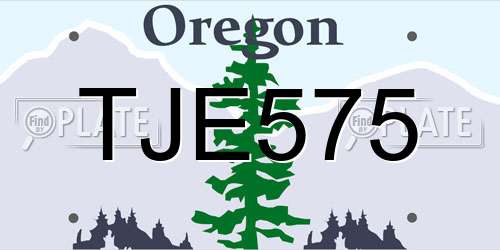 TJE575 Oregon License Plate