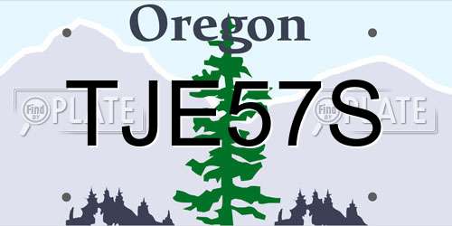 TJE57S Oregon License Plate