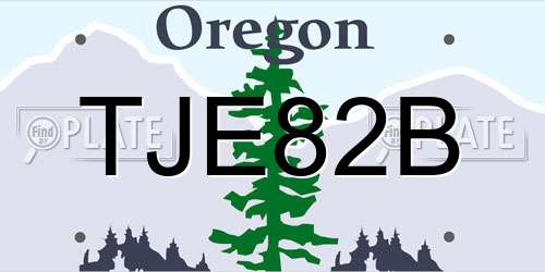 TJE82B Oregon License Plate