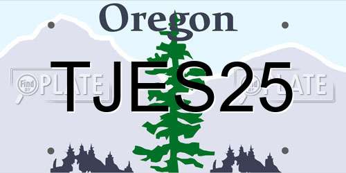 TJES25 Oregon License Plate