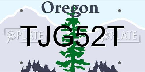TJG52T Oregon License Plate