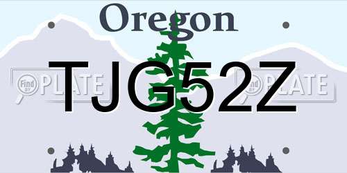 TJG52Z Oregon License Plate