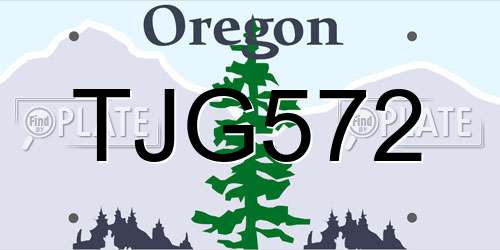 TJG572 Oregon License Plate