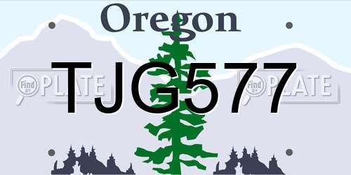 TJG577 Oregon License Plate