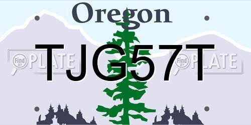 TJG57T Oregon License Plate