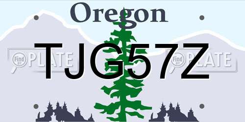 TJG57Z Oregon License Plate