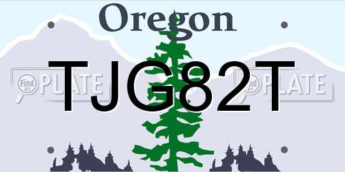 TJG82T Oregon License Plate