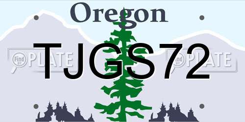 TJGS72 Oregon License Plate