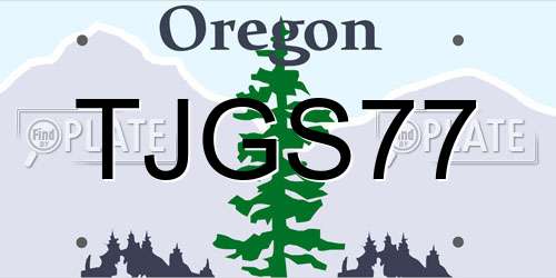 TJGS77 Oregon License Plate