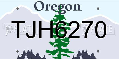 TJH6270 Oregon License Plate