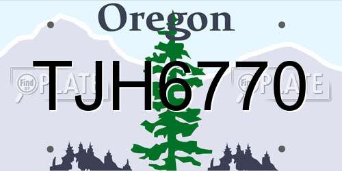 TJH6770 Oregon License Plate