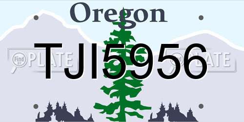 TJI5956 Oregon License Plate