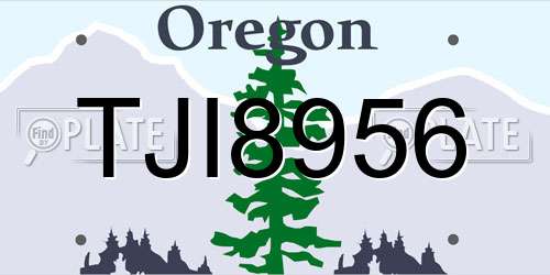 TJI8956 Oregon License Plate