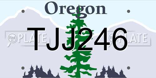 TJJ246 Oregon License Plate