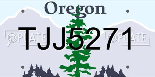 TJJ5271 Oregon License Plate