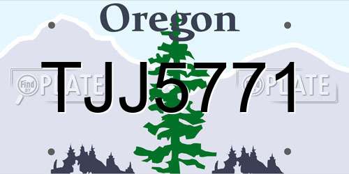 TJJ5771 Oregon License Plate