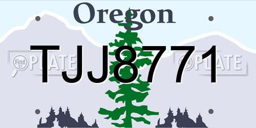 TJJ8771 Oregon License Plate