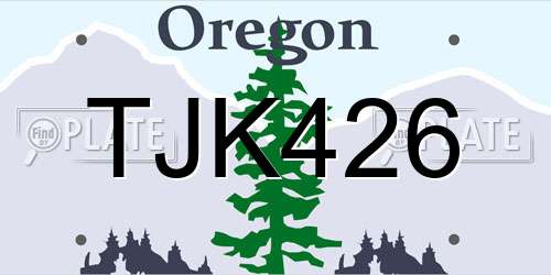 TJK426 Oregon License Plate