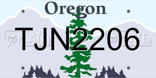 TJN2206 Oregon License Plate