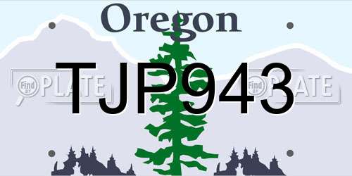 TJP943 Oregon License Plate